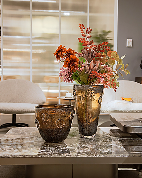 EMBER SMOKE GLASS VASE