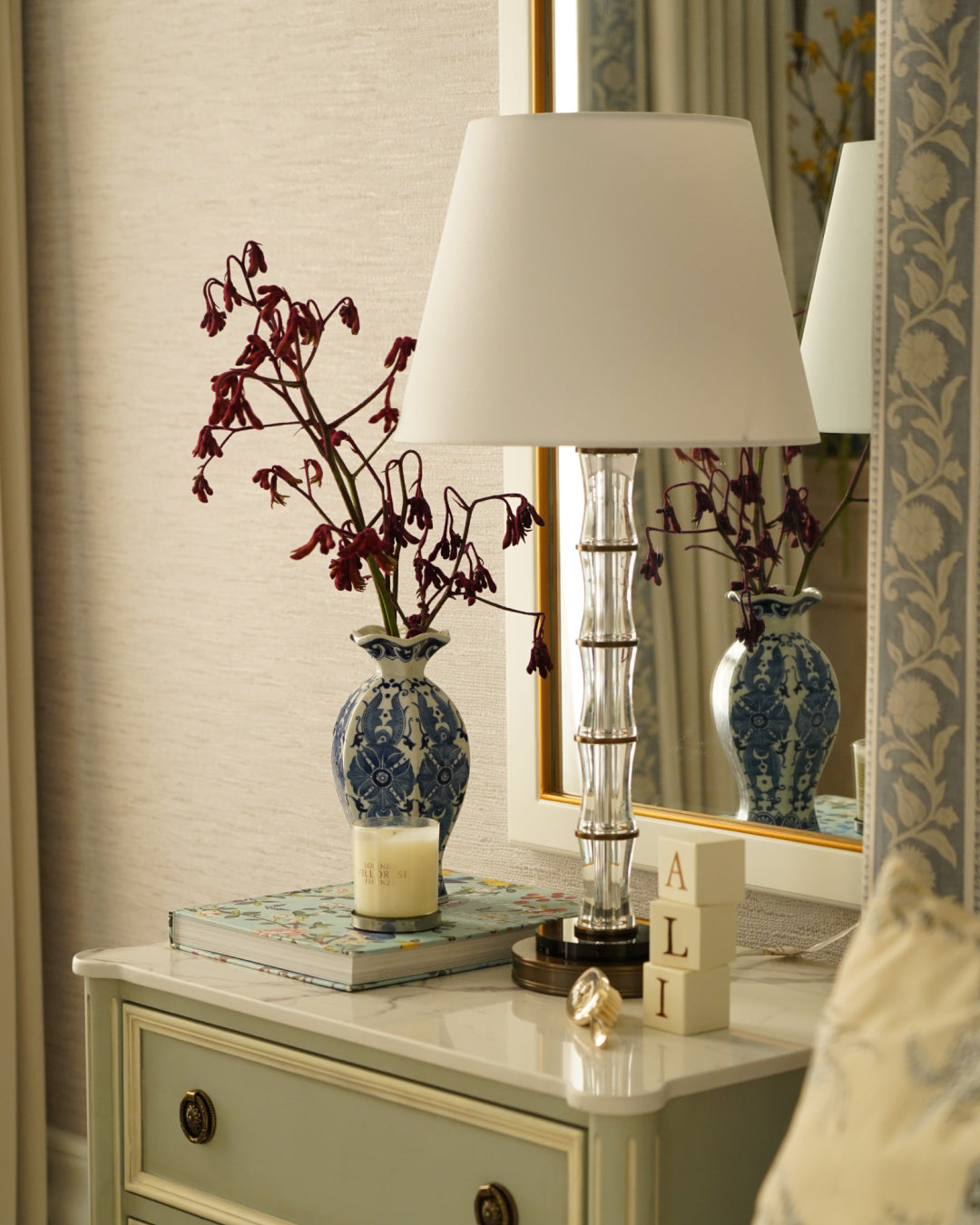 CRYSTAL BAMBOO TABLE LAMP