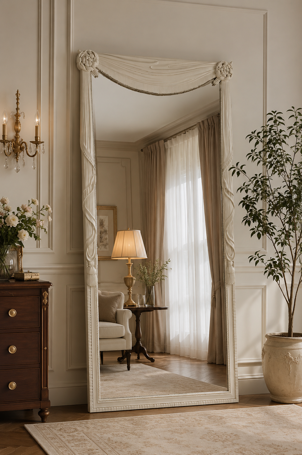 Royal Draped Full Length Mirror
