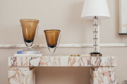 AMBER CREST GLASS VASE