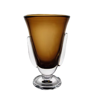 AMBER CREST GLASS VASE