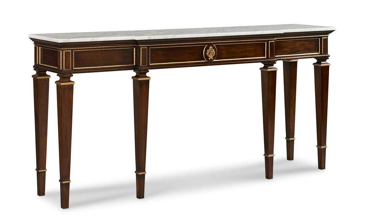 ELEGANT WOODEN CONSOLE WITH  MARBLE TOP