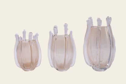 CROWN CREST BLOOM GLASS VASE