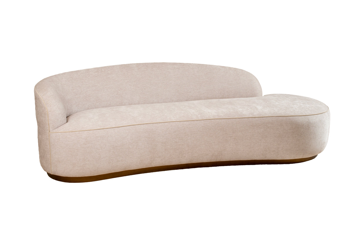 Curved Upholstered Chaise Sofa