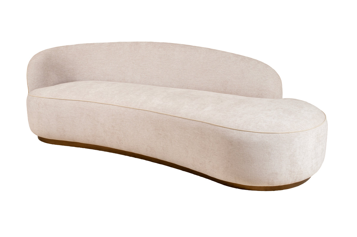 Curved Upholstered Chaise Sofa