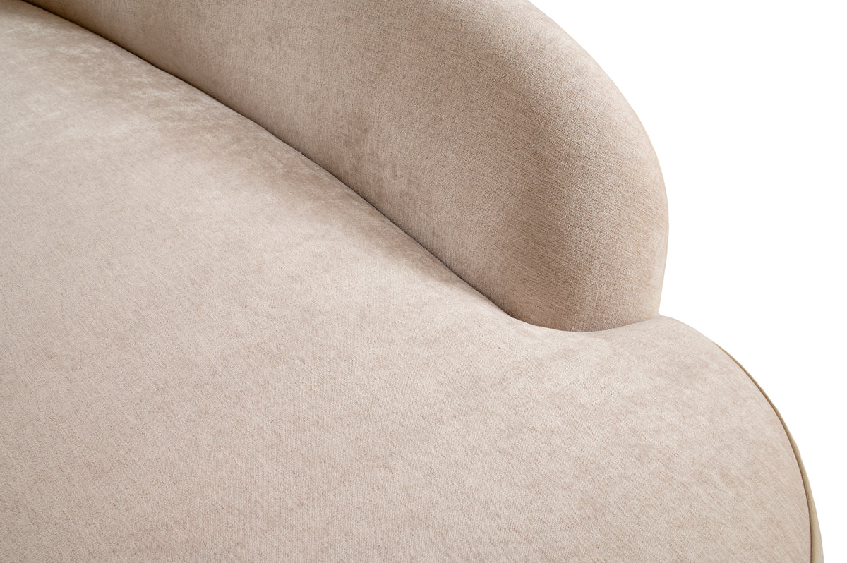 Curved Upholstered Chaise Sofa