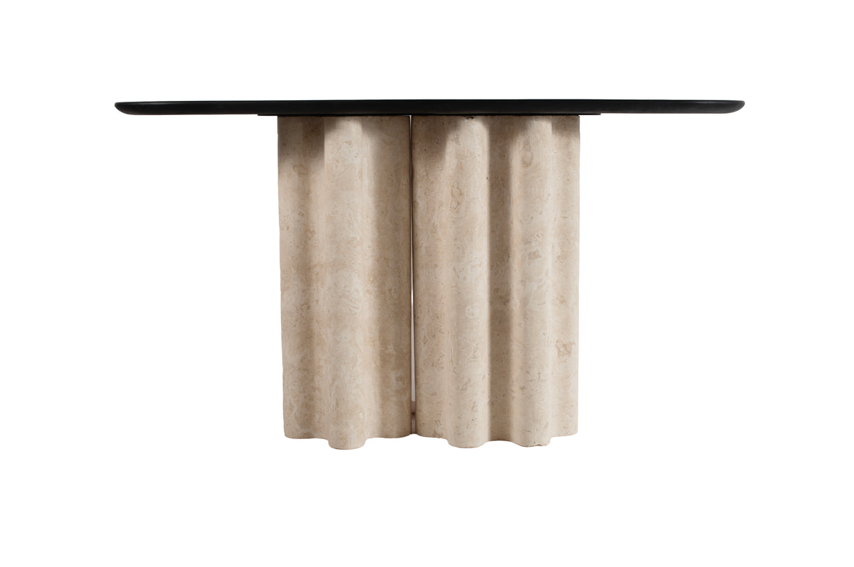Travertine Fluted Console Table