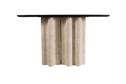 Travertine Fluted Console Table