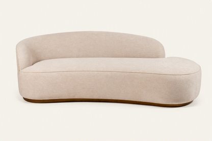 Curved Upholstered Chaise Sofa