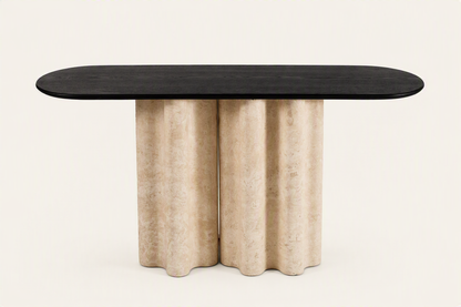 Travertine Fluted Console Table