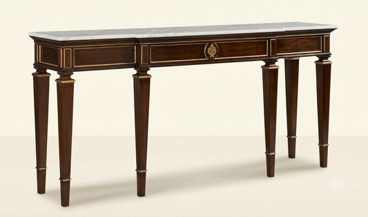 ELEGANT WOODEN CONSOLE WITH  MARBLE TOP