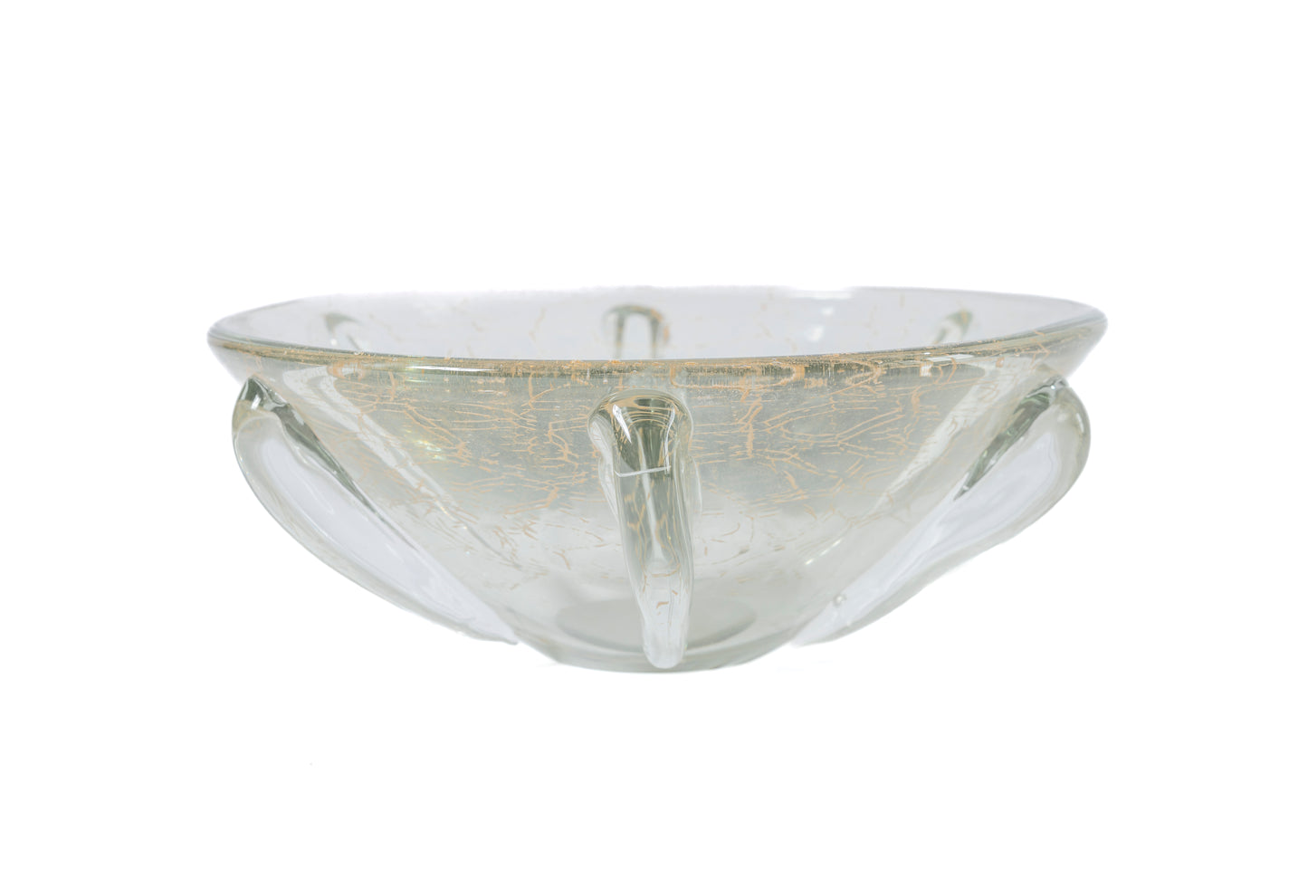 ELEGANT CRACKLE GLASS BOWL
