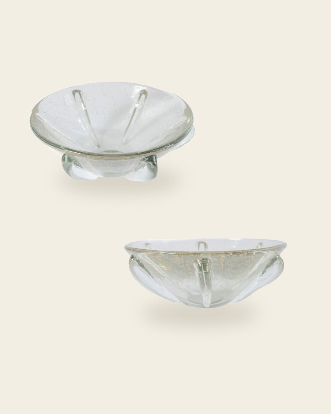 ELEGANT CRACKLE GLASS BOWL