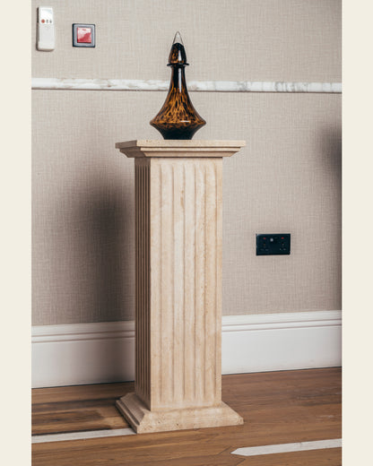 FLUTED MARBLE PEDESTAL