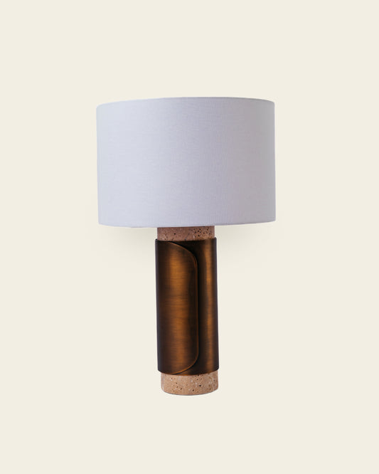 TERRA BRONZE CYLINDER TABLE LAMP