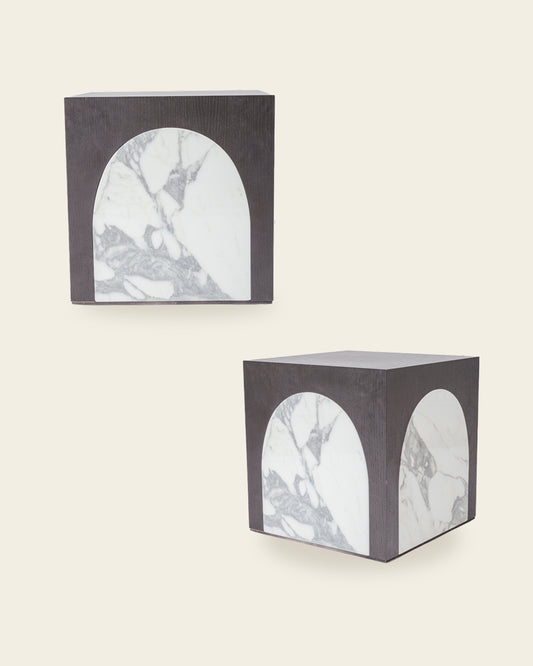 ARCH MARBLE INLAY CUBE TABLE