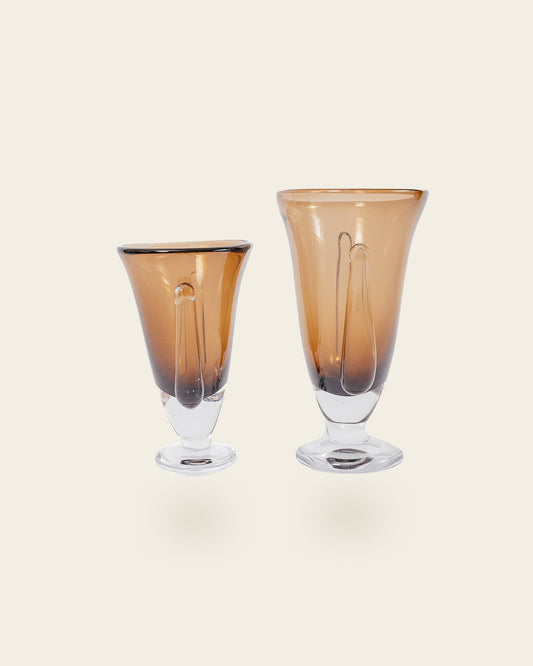 AMBER CREST GLASS VASE