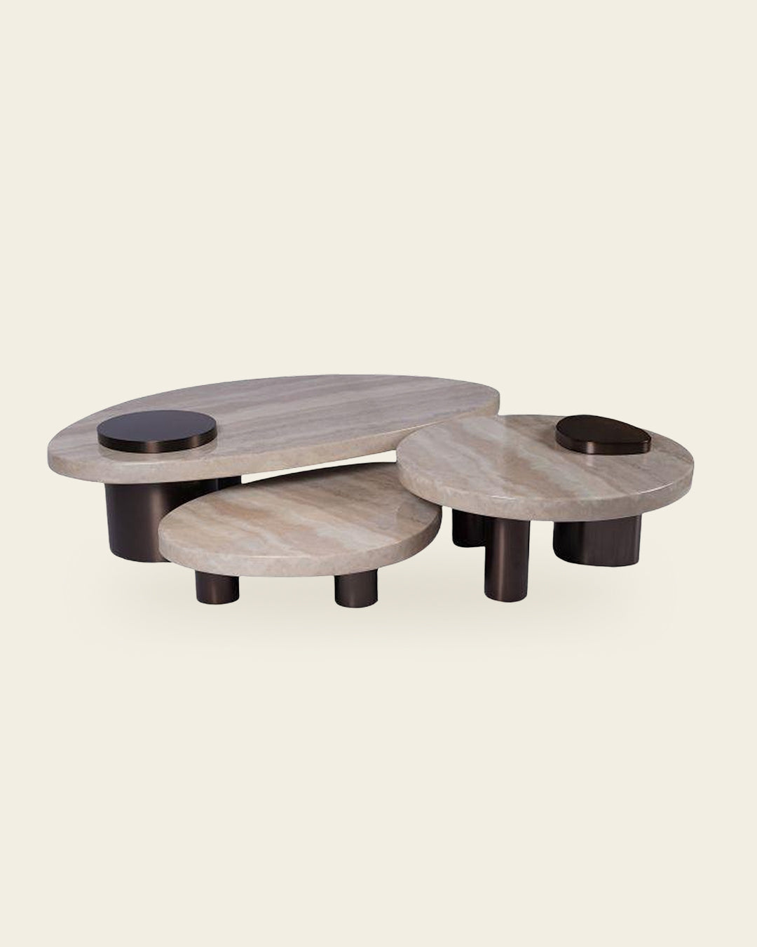 TRAVERTINE MARBLE COFFEE TABLE COLLECTION