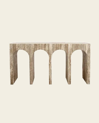 TRAVERTINE ARCH CONSOLE
