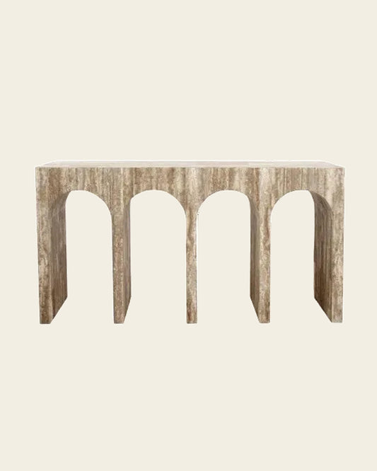 TRAVERTINE ARCH CONSOLE