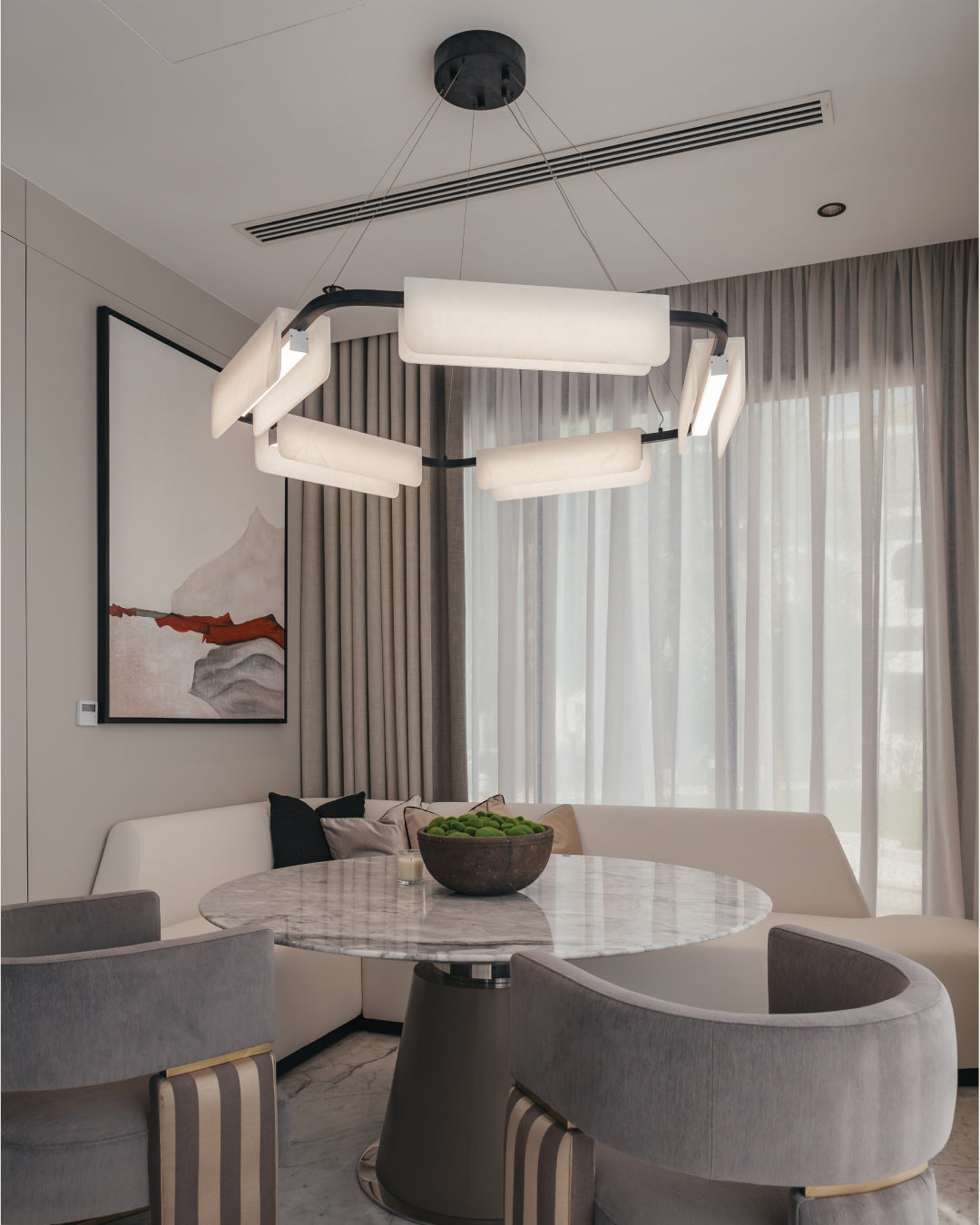 MODERN HALO PANEL CHANDELIER