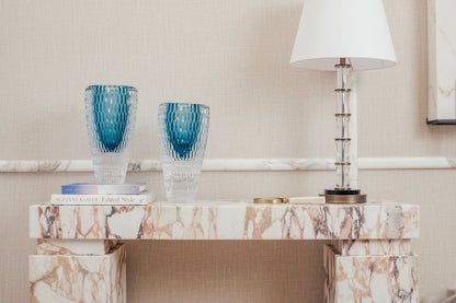 GLACIAL CUT VASE - AZURE