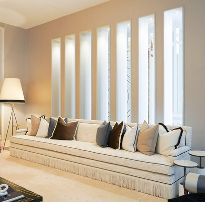 IVORY FRINGE SOFA