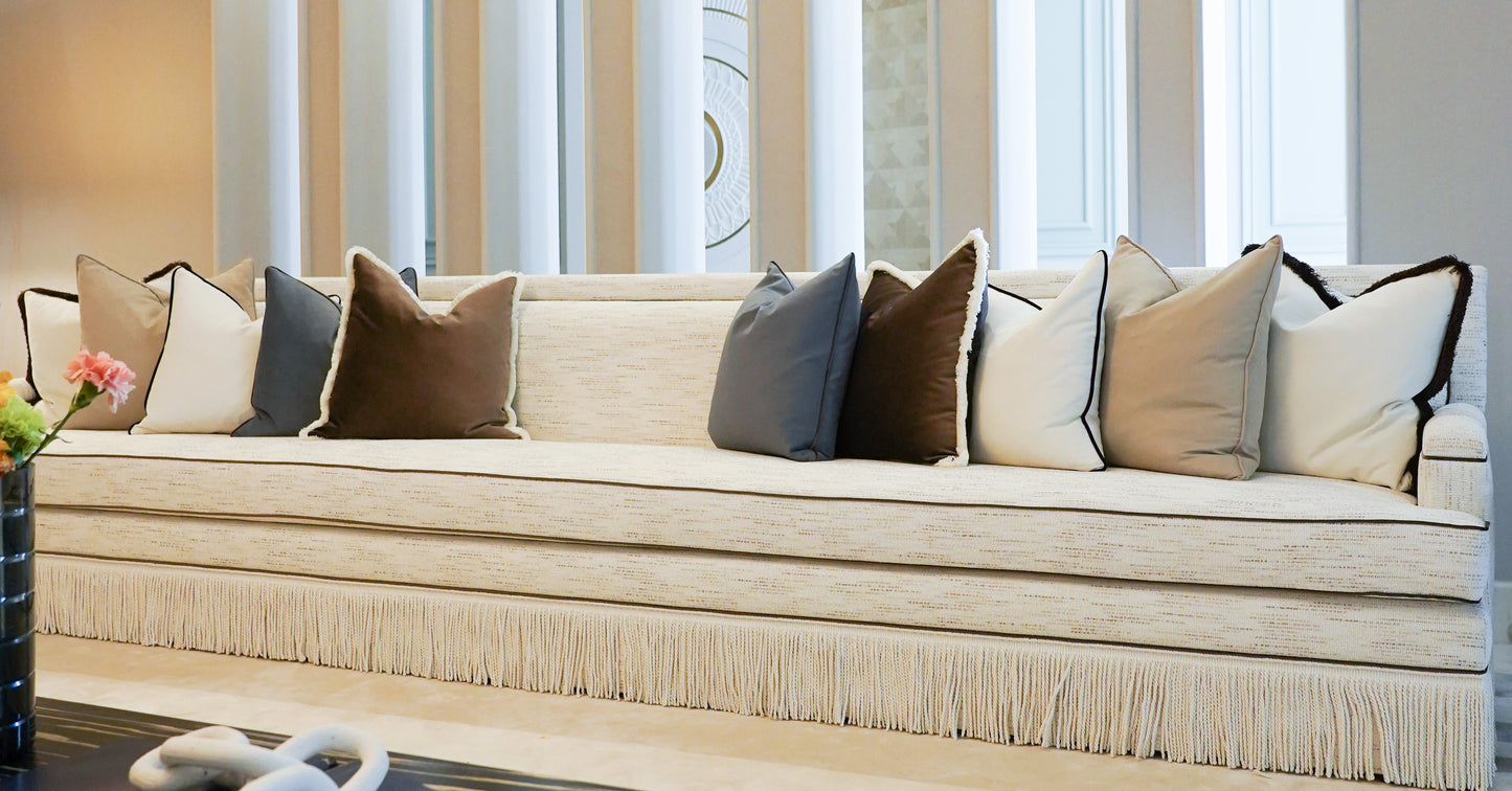 IVORY FRINGE SOFA