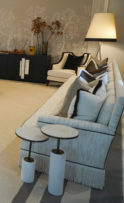 IVORY FRINGE SOFA