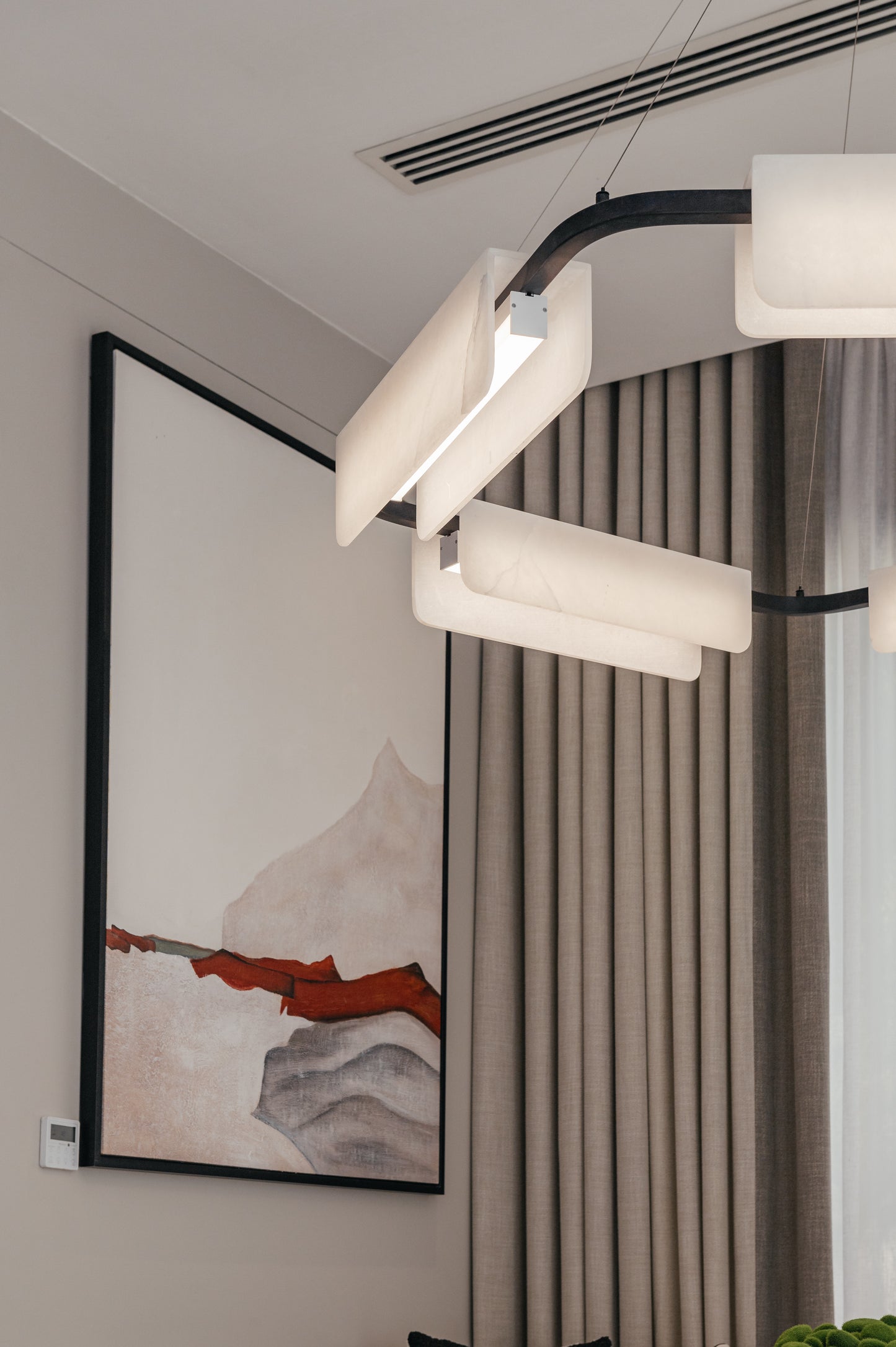 MODERN HALO PANEL CHANDELIER