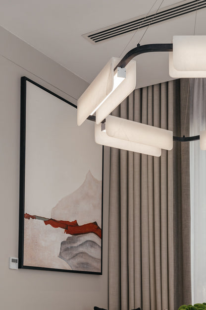 MODERN HALO PANEL CHANDELIER