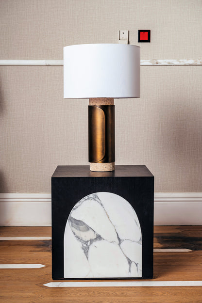 TERRA BRONZE CYLINDER TABLE LAMP