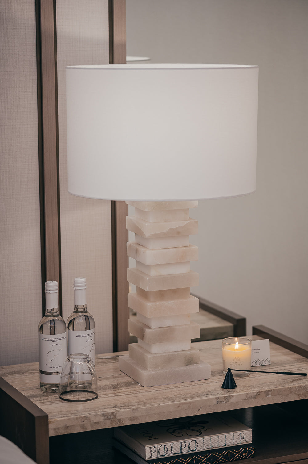 SIERRA STACKED STONE TABLE LAMP