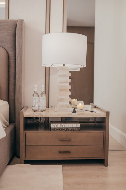 SIERRA STACKED STONE TABLE LAMP