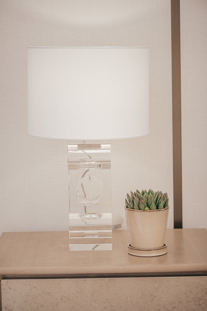 SQUARE CRYSTAL TABLE LAMP