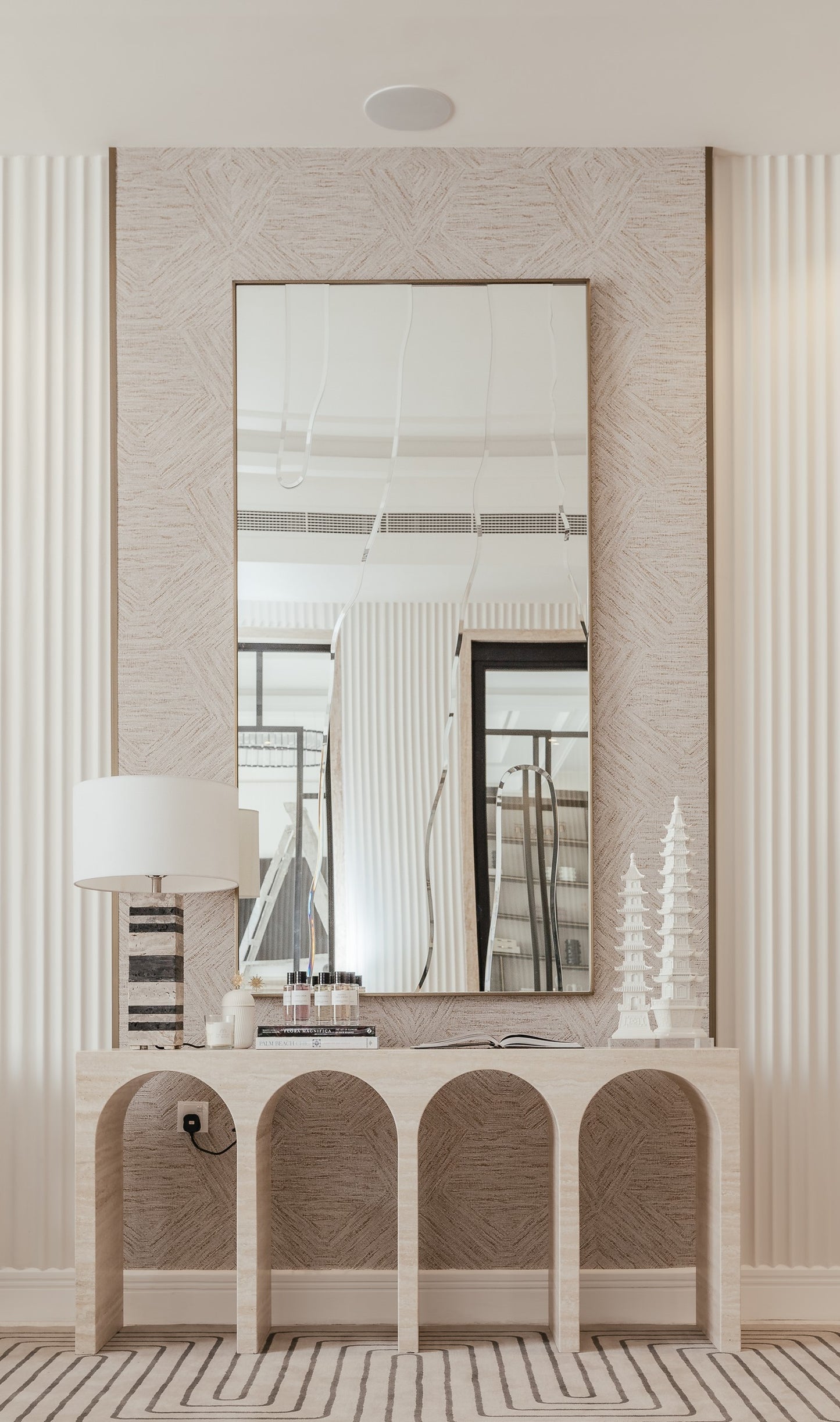 TRAVERTINE ARCH CONSOLE