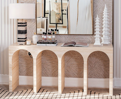 TRAVERTINE ARCH CONSOLE