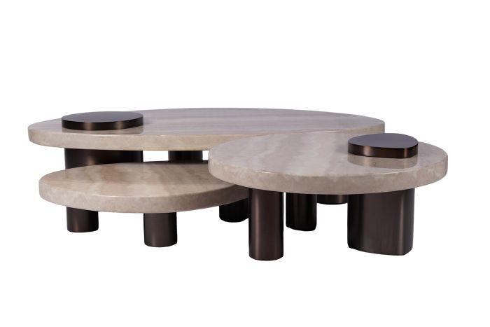 TRAVERTINE MARBLE COFFEE TABLE COLLECTION