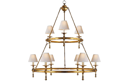 TWO- TIERED BRONZE CHANDELIER