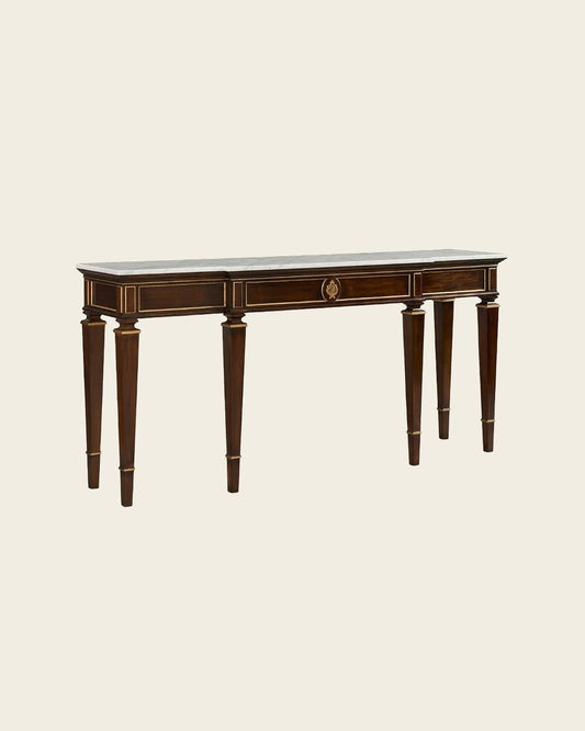 ELEGANT WOODEN CONSOLE WITH  MARBLE TOP