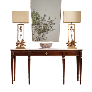 ELEGANT WOODEN CONSOLE WITH  MARBLE TOP