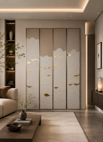 Ethereal Horizon Gold Leaf Wall Art